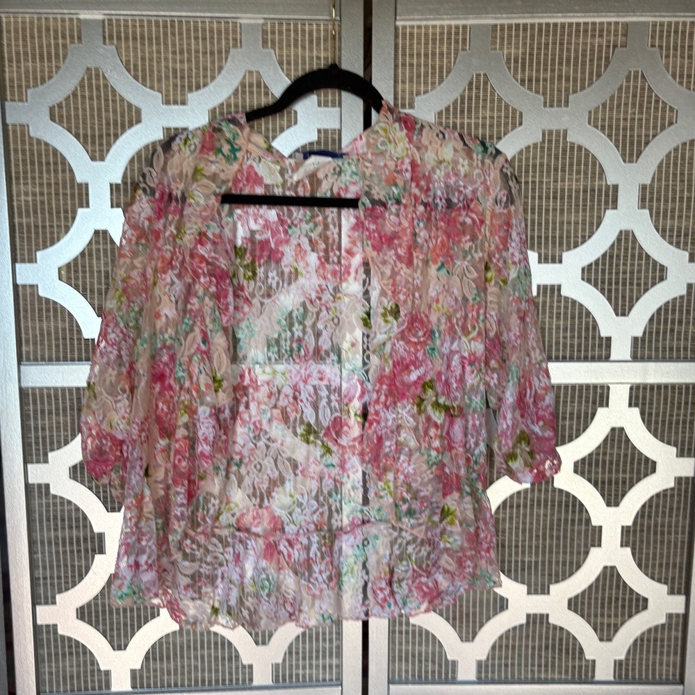 BFA Classics Floral Women's Cardigan - Pink and Green